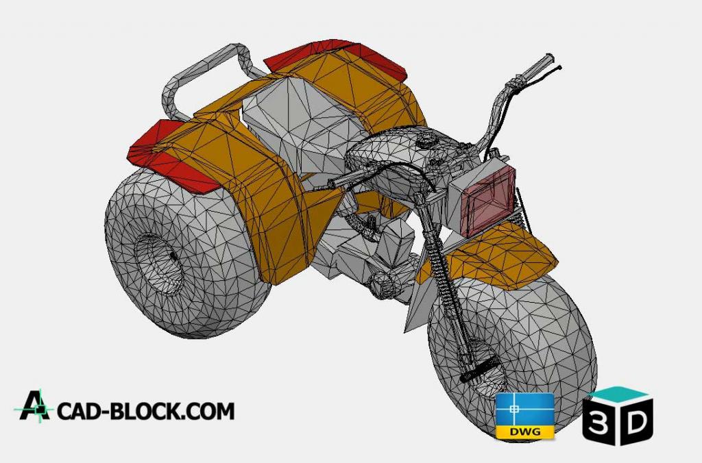 Tri-Motorbike 3D DWG