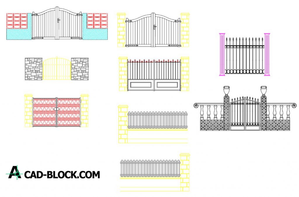 Fences, gates and front dwg in Autocad