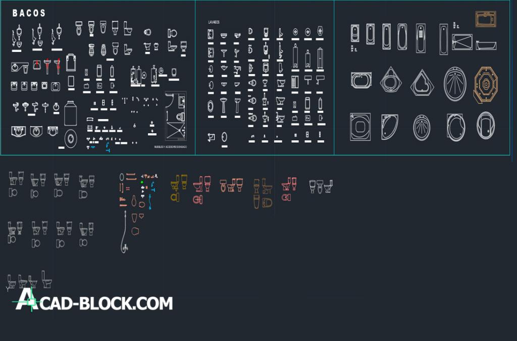 Bathroom block bacos dwg cad