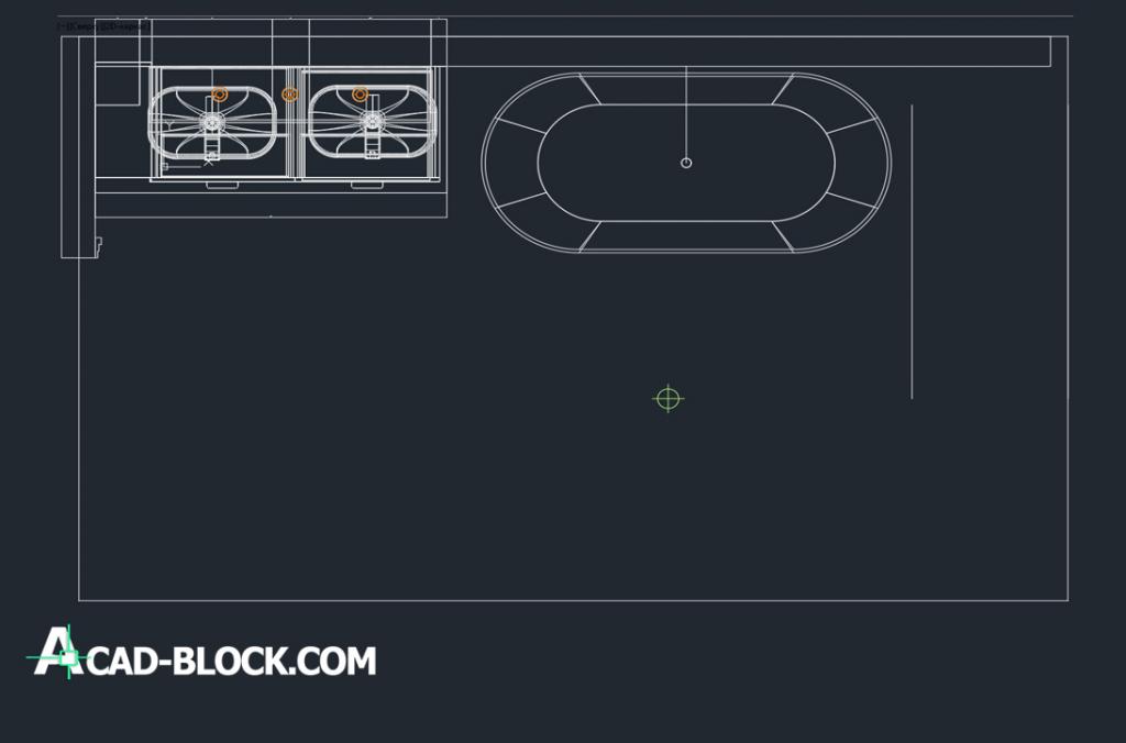 Bathroom, tub and sink dwg cad blocks