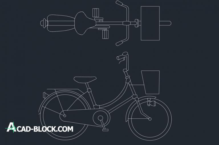 CAD 2D Bike DWG - Bike 2D Dwg 768x507