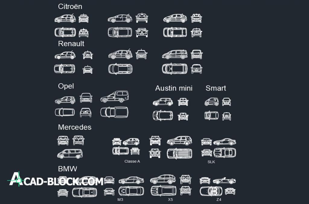 Car 2d blocks dwg free