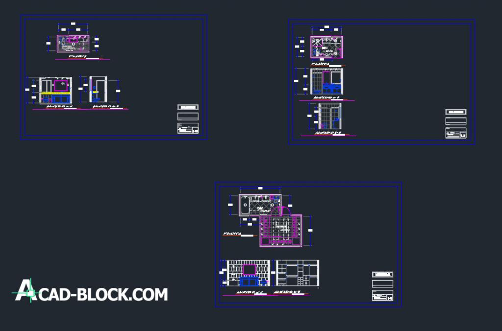 Casa residency Details of bathrooms and toilets dwg cad