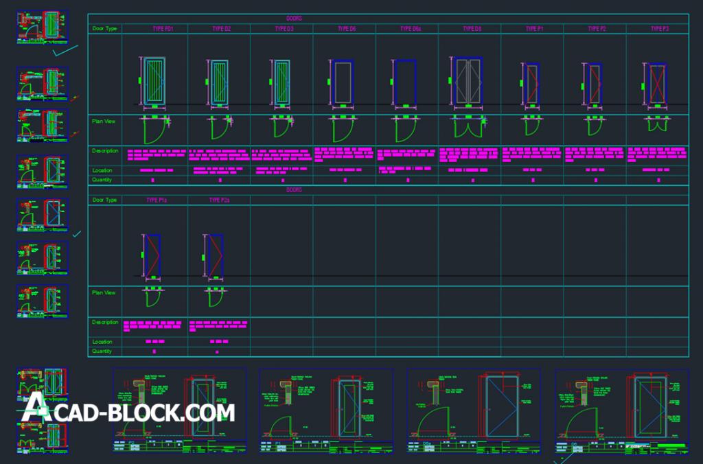 Detail of the door wood dwg cad