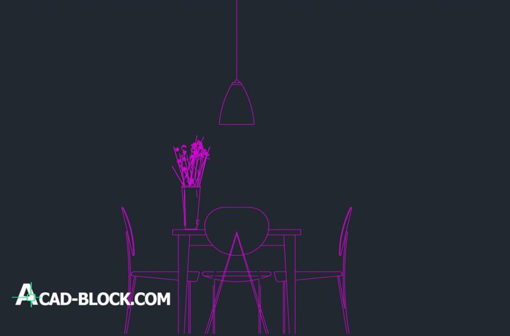 Dining table dwg cad blocks