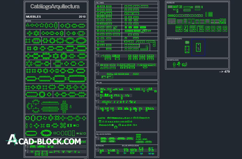 Furnitures in 2d dwg