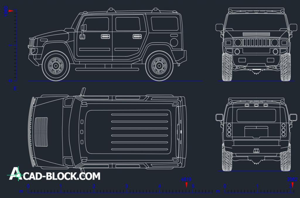 Hummer H2 CAD DWG free