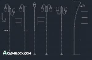 Ornamental light poles dwg