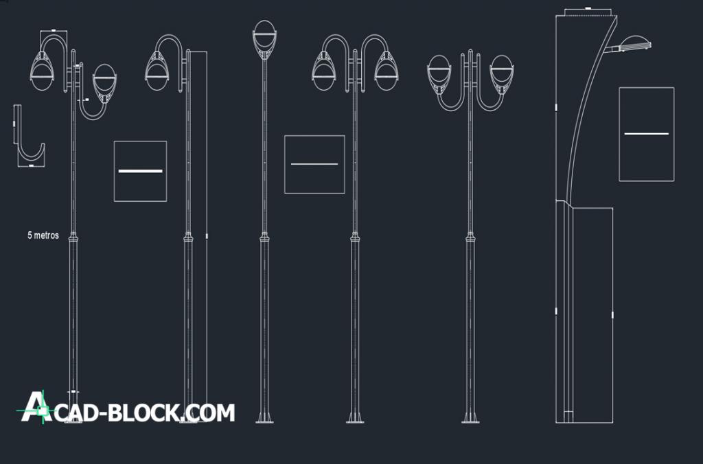 Ornamental light poles dwg