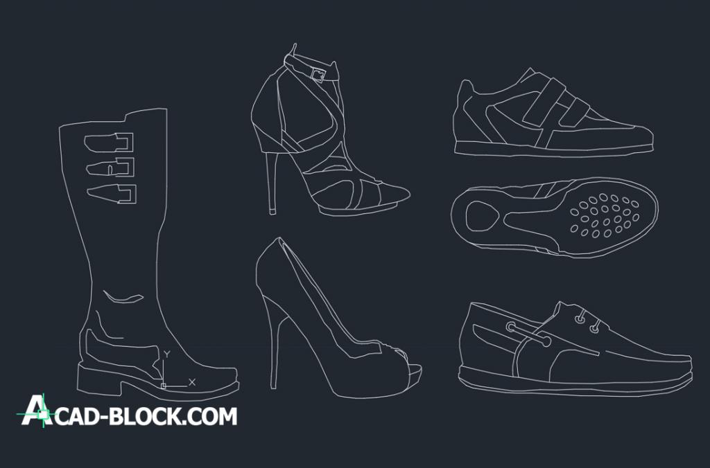 ▻CAD Shoes DWG - Cad block free download. 2D