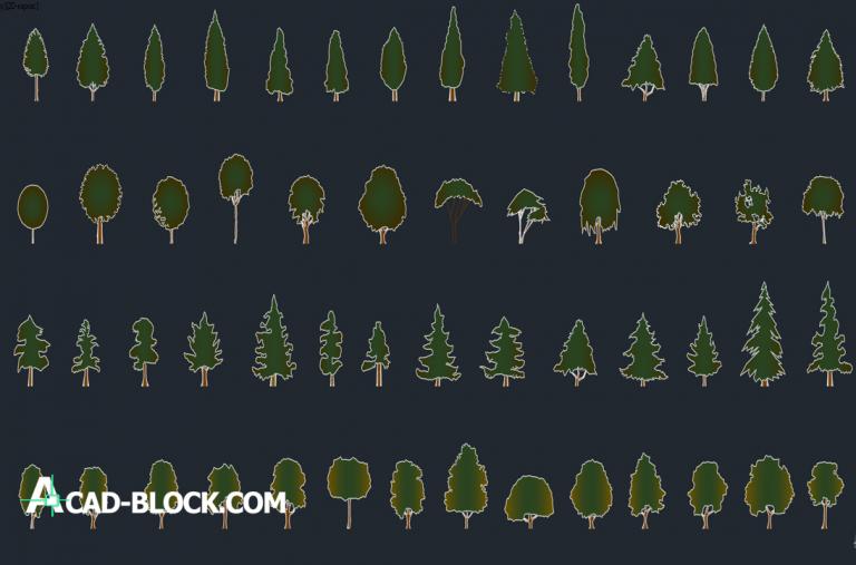 autocad blocks trees free download