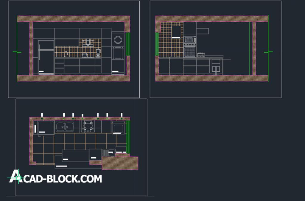 Small kitchen design dwg