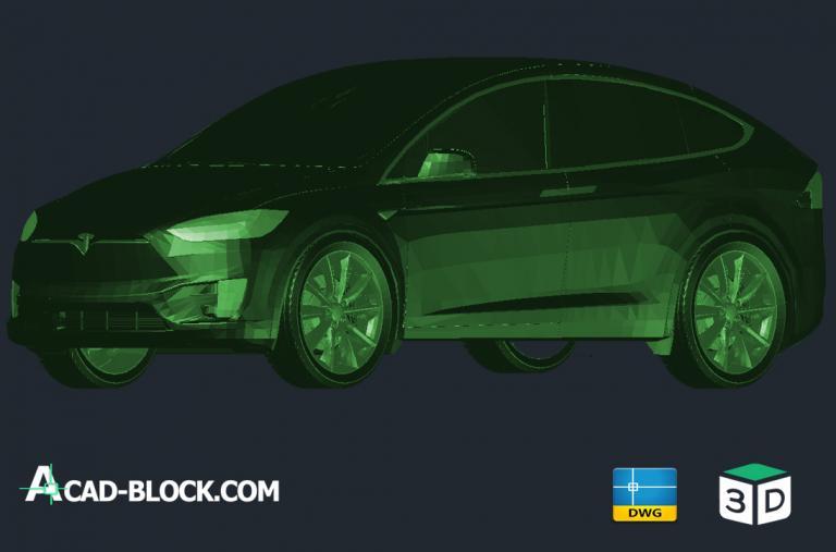 CAD Tesla Model X 3D DWG - Free CAD Blocks