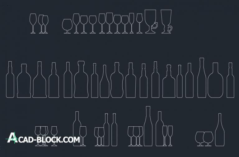 CAD Bottles DWG - Free CAD Blocks