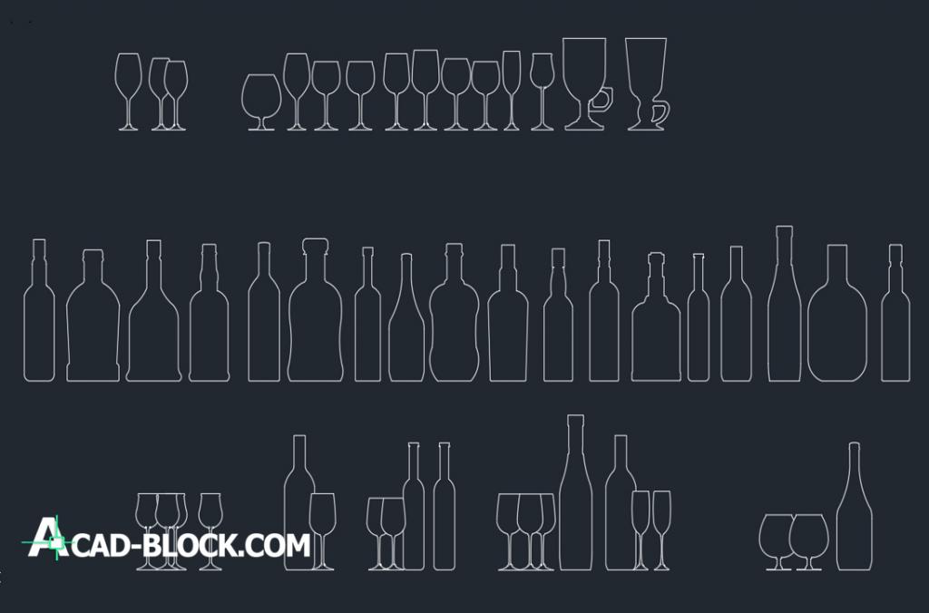 Bottles dwg cad