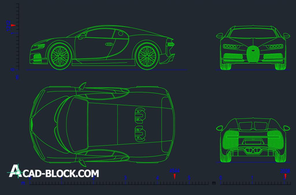 Bugatti Chiron 2016 dwg autocad