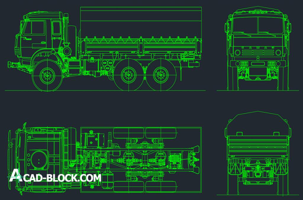 Kamaz 5350 dwg autocad