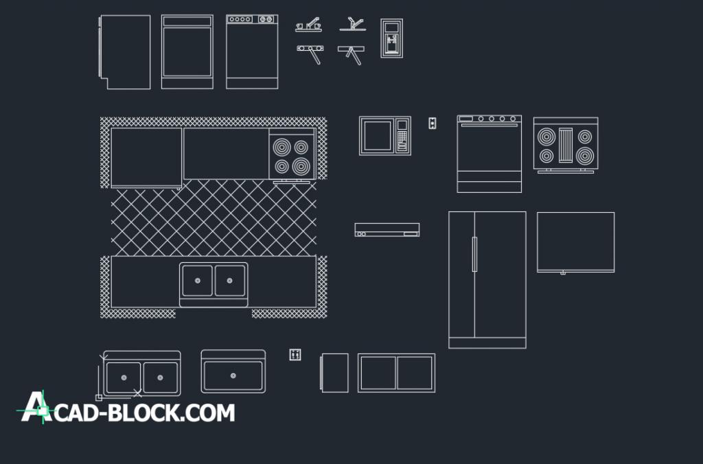 CAD Kitchen  furniture DWG  Free CAD Blocks