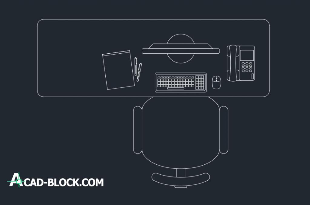 CAD Office desk DWG - Free CAD model | 2D cad.