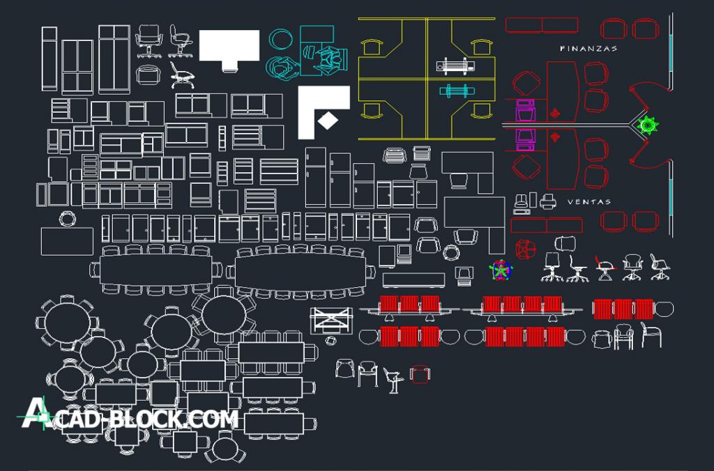 Office Furniture Cad Blocks Plan