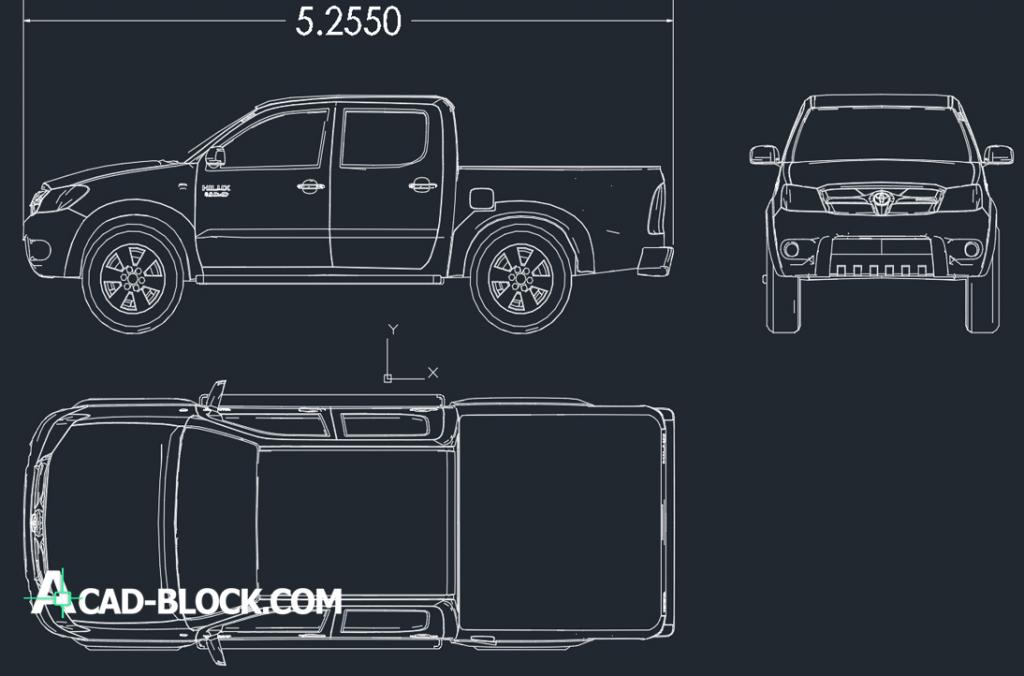 Toyota hilux 2014 dwg autocad