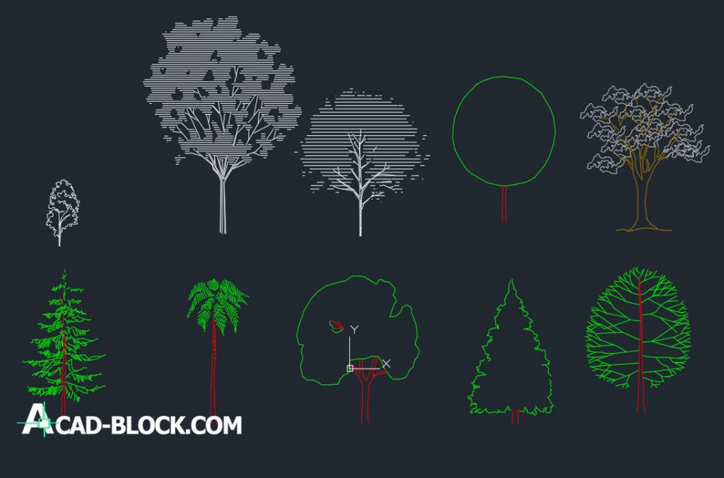 autocad 3d tree blocks free download dwg