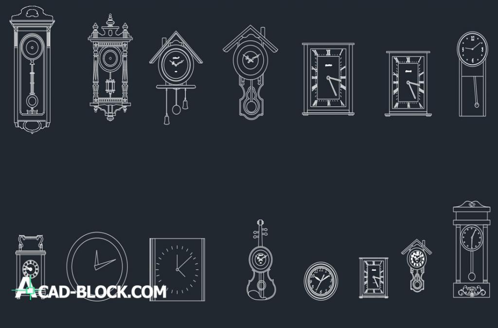 Wall clocks dwg autocad