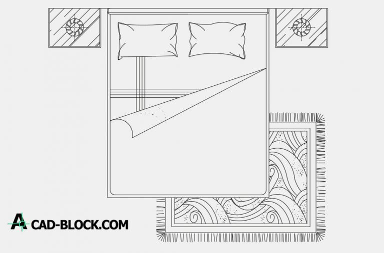 CAD Bed accessories for a bedroom DWG Free CAD Blocks