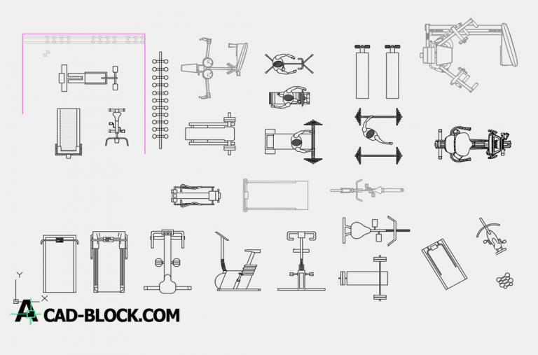 CAD Gym machines DWG - Free CAD Blocks