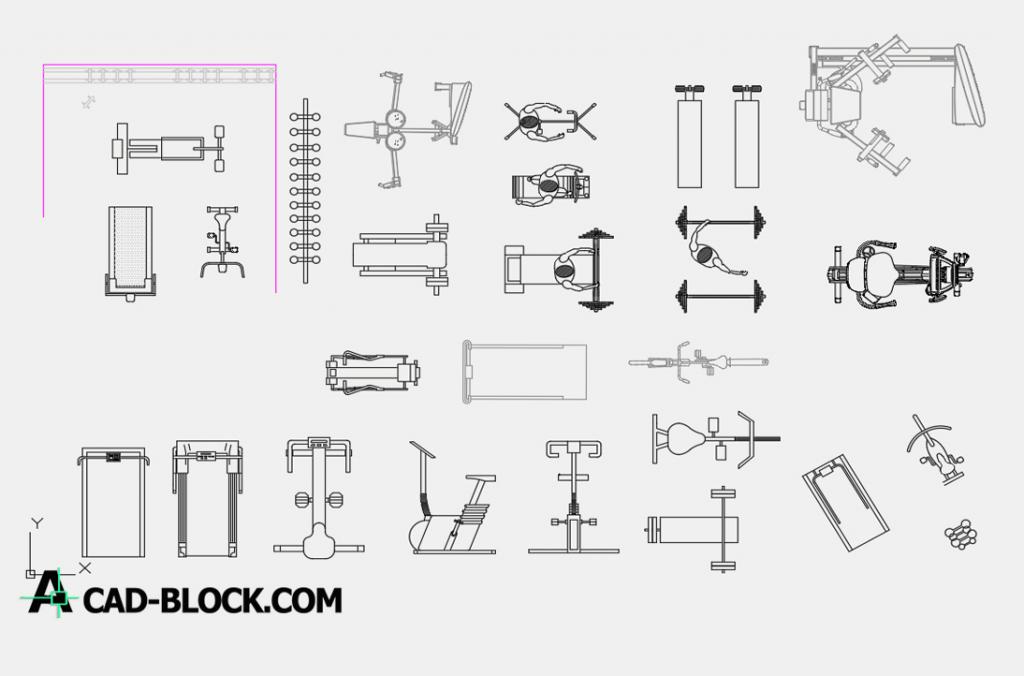 gym equipment dwg download