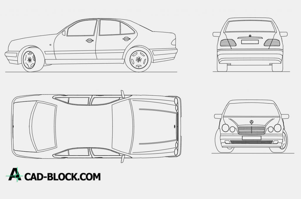 Mercedes Benz E220 dwg autocad