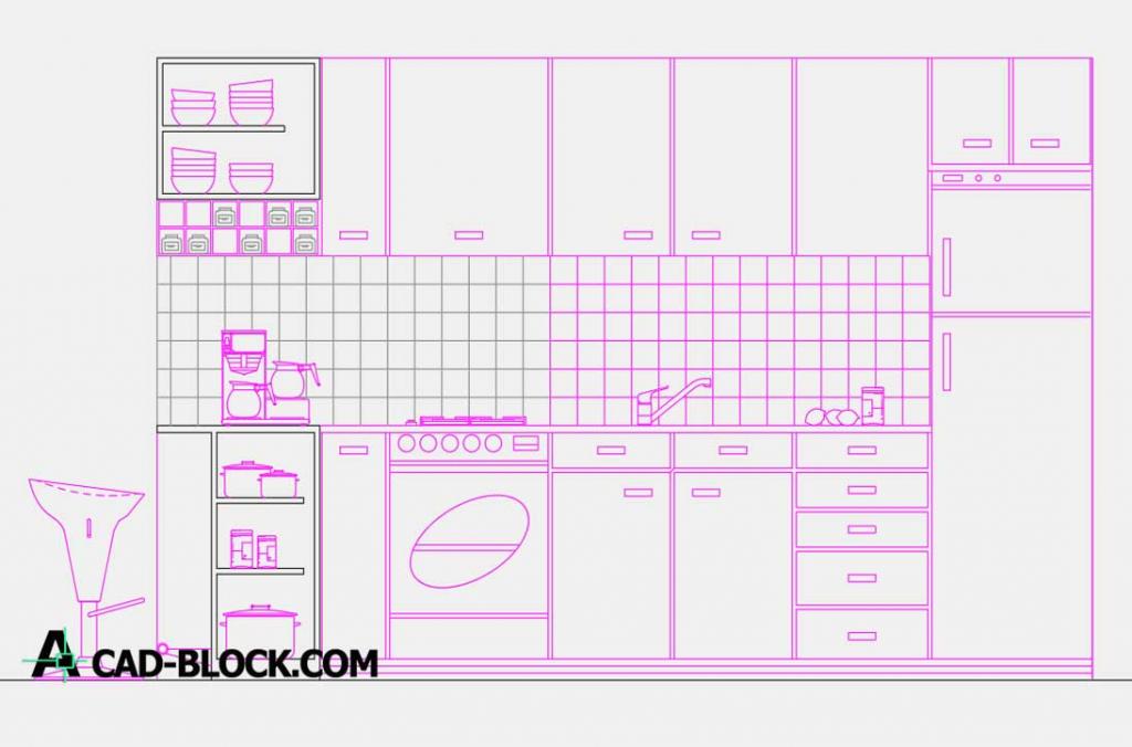 CAD Kitchen layout DWG - Free CAD Blocks
