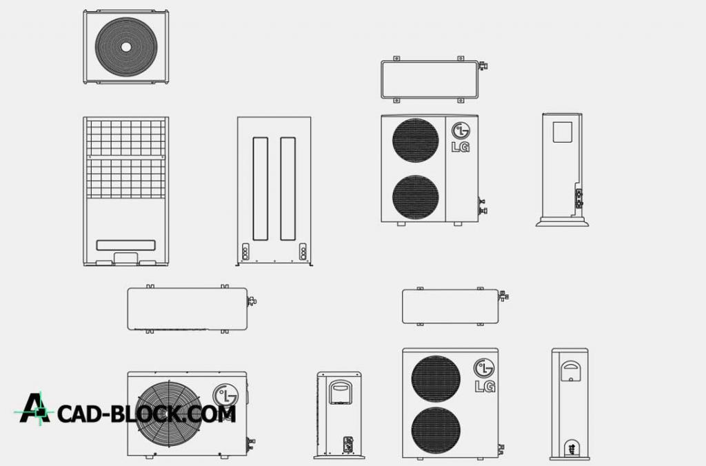 CAD Air Conditioner LG DWG - Free CAD Blocks