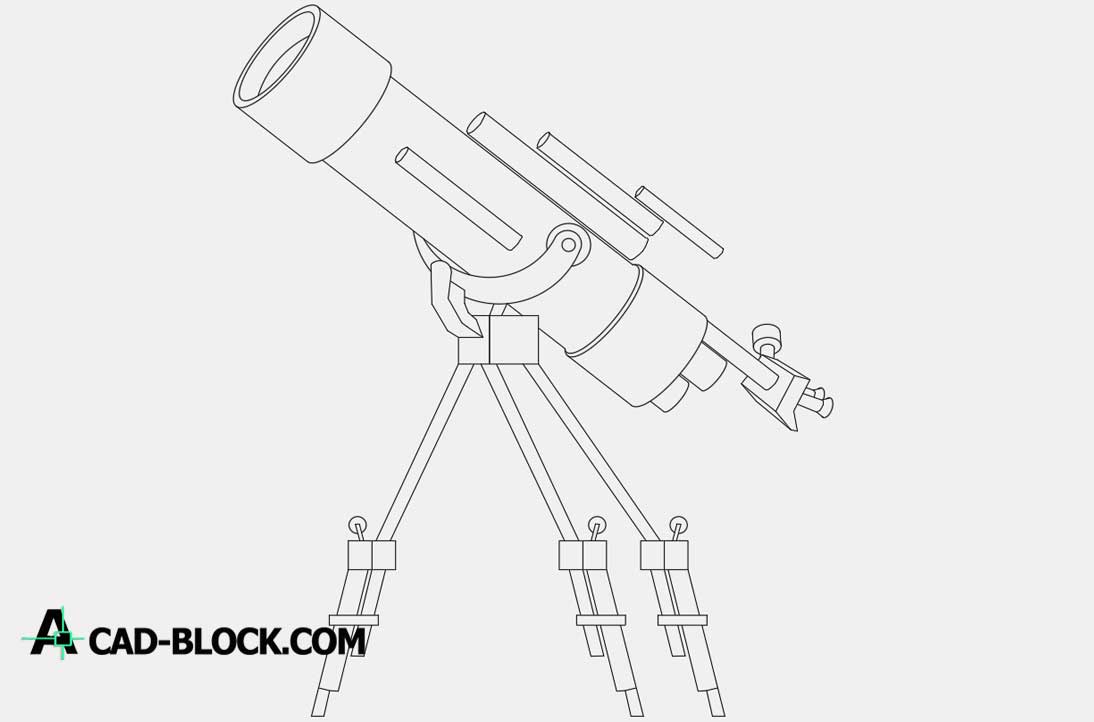 large telescope drawing cut out