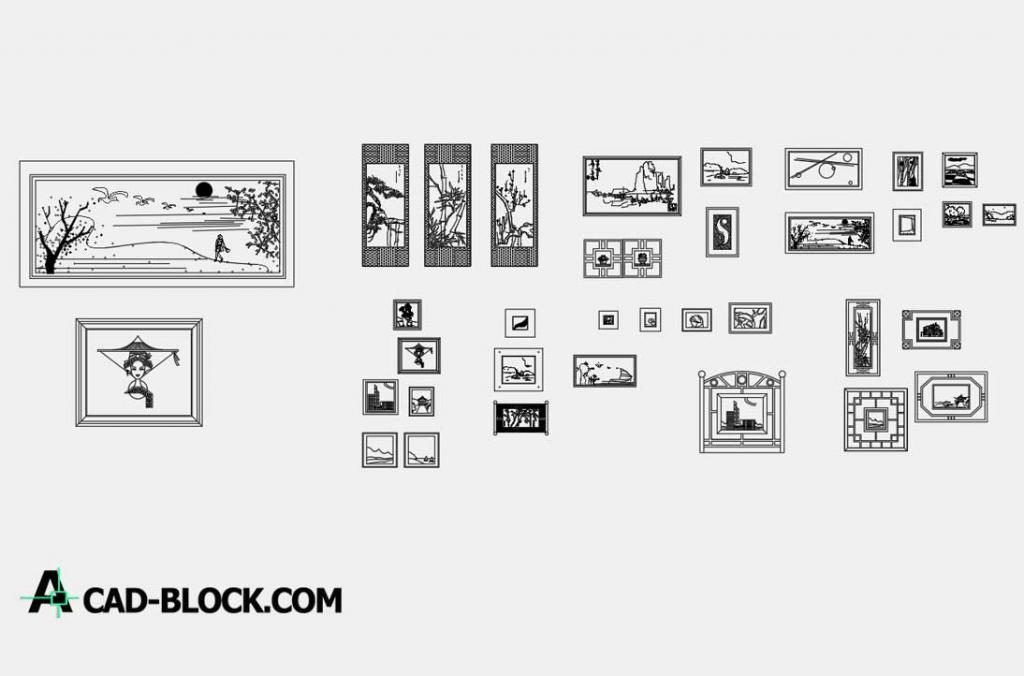 CAD Wall Painting Collection DWG - Free CAD Blocks