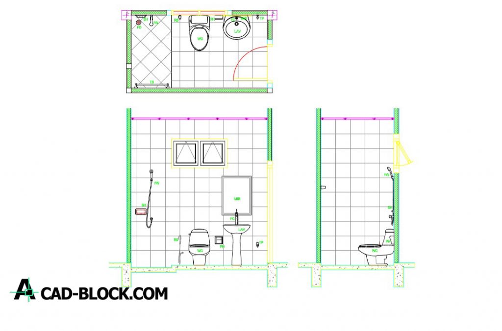 CAD Bathroom Layout DWG - Bathroom Layout Dwg 1024x676