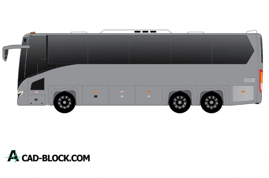 Bus Scania dwg in Autocad 2D