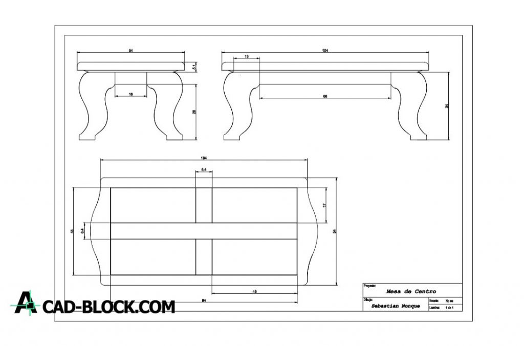 CAD Coffee Table DWG Free CAD Blocks