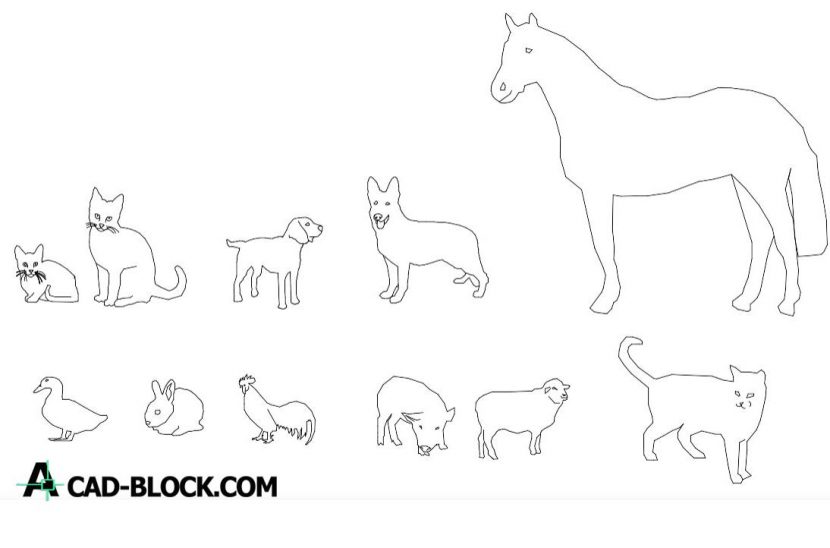 CAD Domestic Animal blocks DWG - Free CAD Blocks