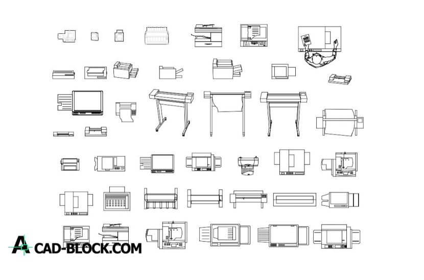 Photocopier CAD Blocks DWG - Free Download in Autocad CAD Blocks