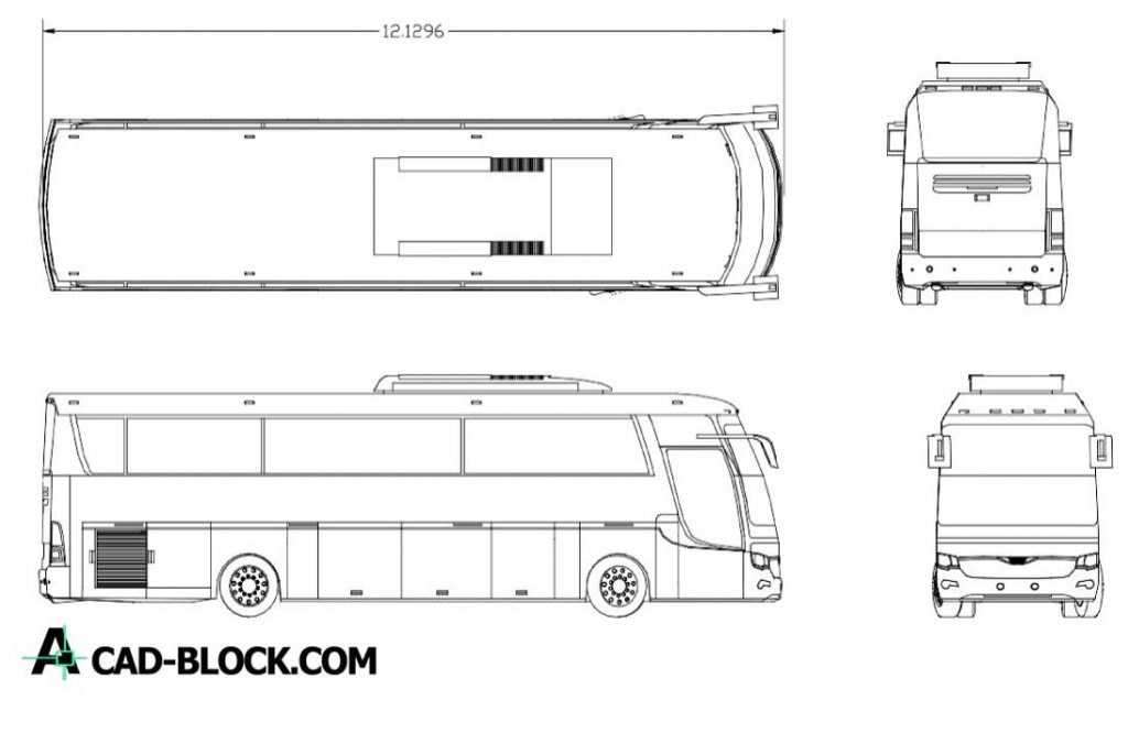 Free Tourist bus dwg for Autocad