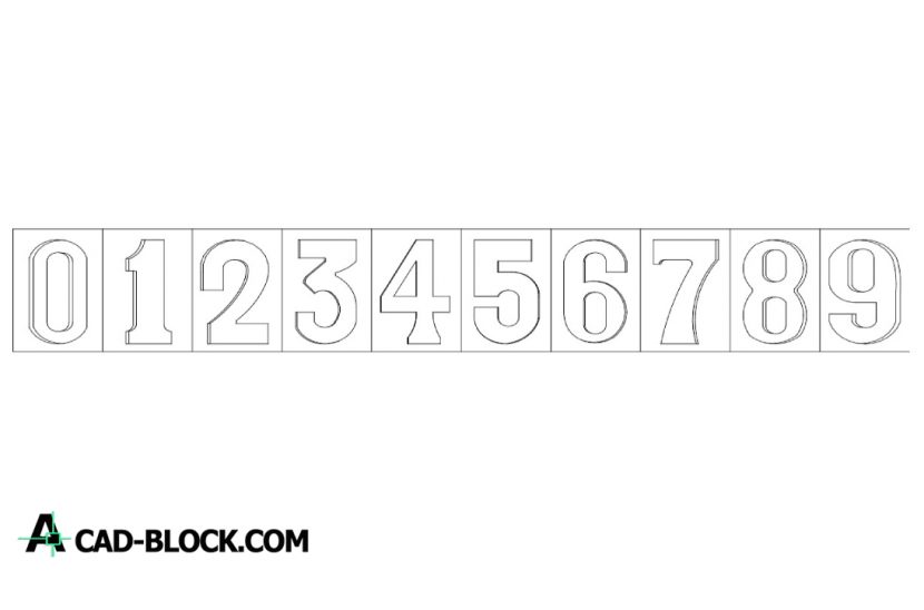 Numic Autocad CAD Numbers 2d DWG Drawing download - Free CAD Blocks