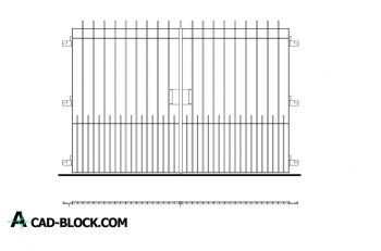 CAD Vehicular entrance gate DWG - Drawing Free CAD Blocks 2D