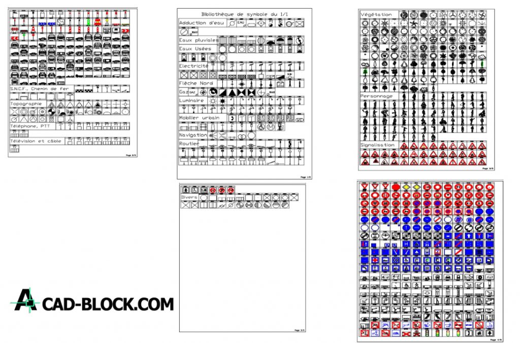 Symbols library DWG Drawing in Autocad 2D - Free CAD Blocks